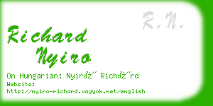 richard nyiro business card